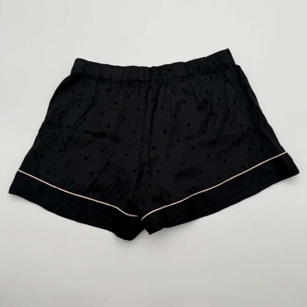 Victoria's Secret Black Polka Dot Silky‎ Sexy PJ Shorts S Sleepwear Loungewear
